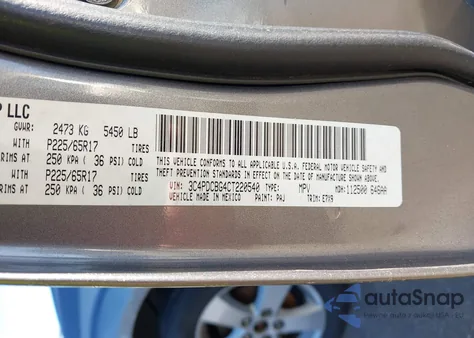 2012 Dodge Journey Sxt from USA, damaged, VIN 3C4PDCBG4CT220540